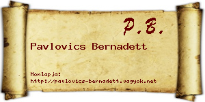 Pavlovics Bernadett névjegykártya